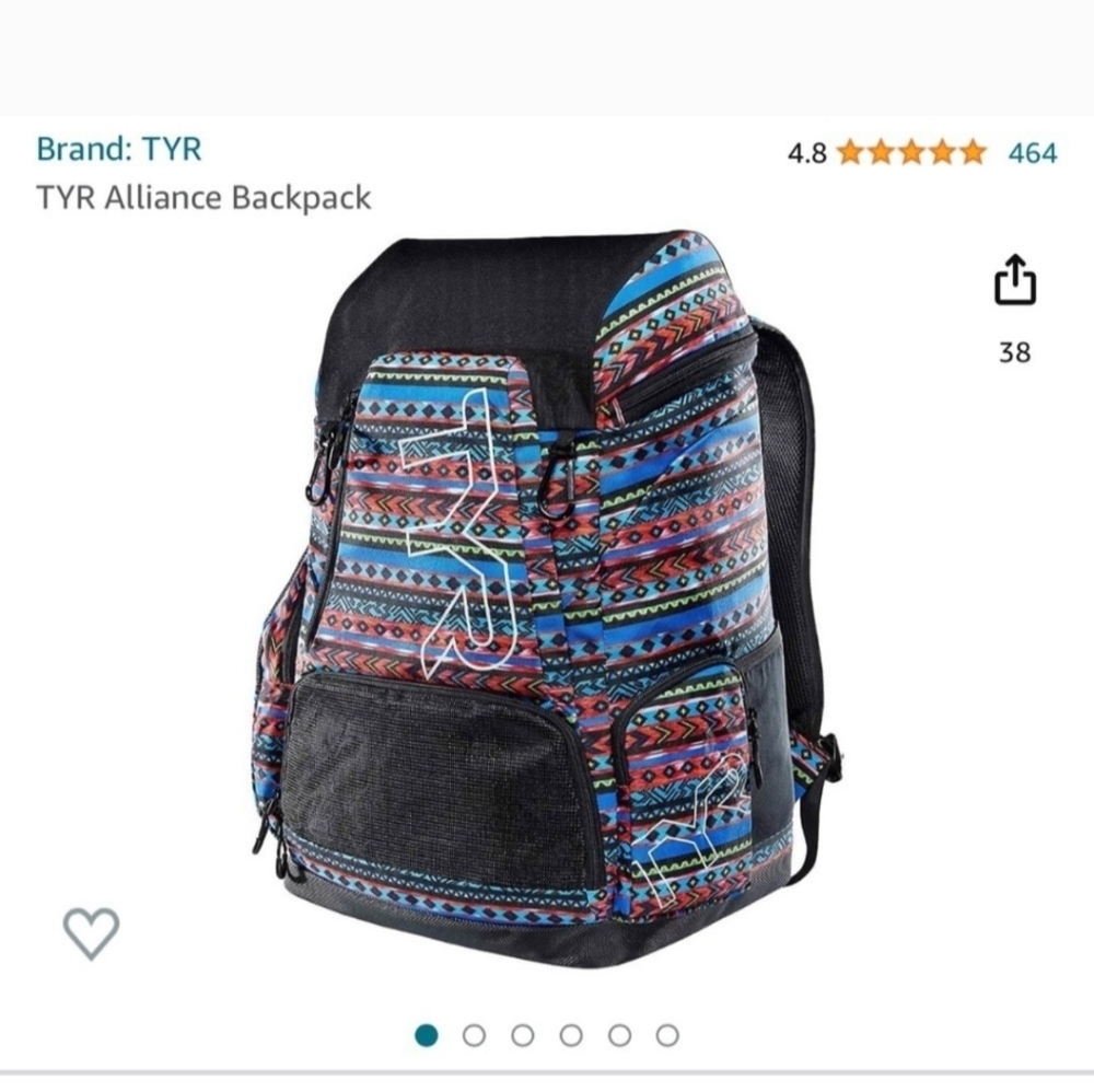 TYR Alliance Backpack - Black and Multicolor Pattern